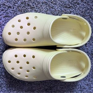 Yellow platform crocs